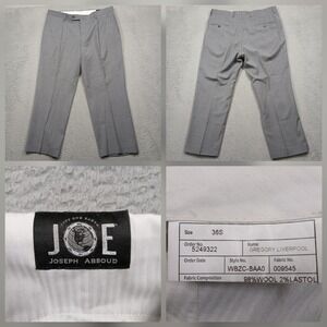 Joseph‎ Abboud Wool Dress Pants Men's 36S Gray 98% Wool Stretch Trousers